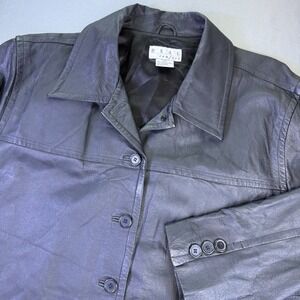 Vintage Real Comfort Women's Leather Jacket 3XL Vintage Coat Black EUC‎